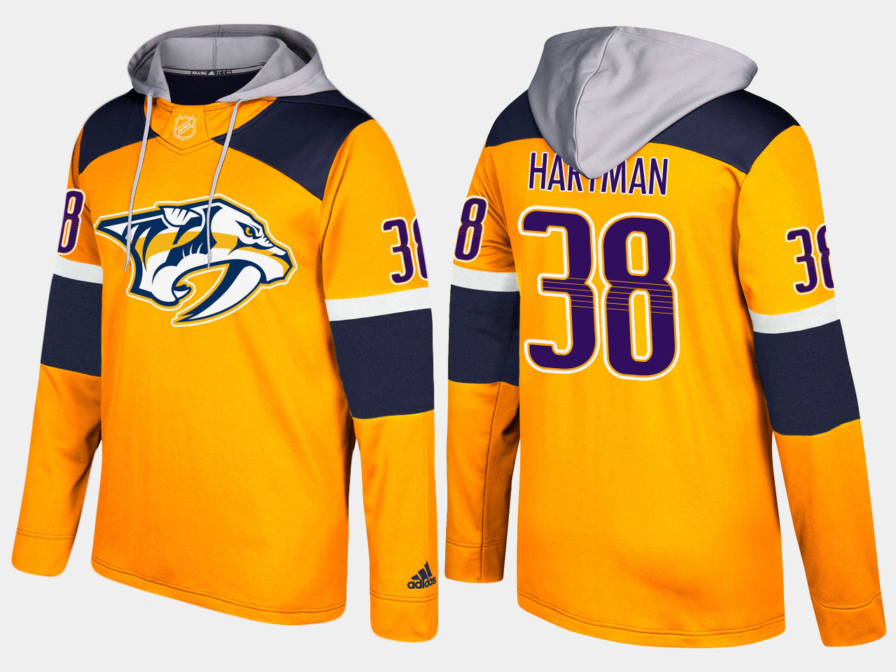 Men NHL Nashville predators #38 ryan hartman yellow hoodie